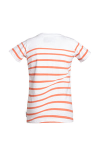 T-shirt Marinière Blanc/Corail