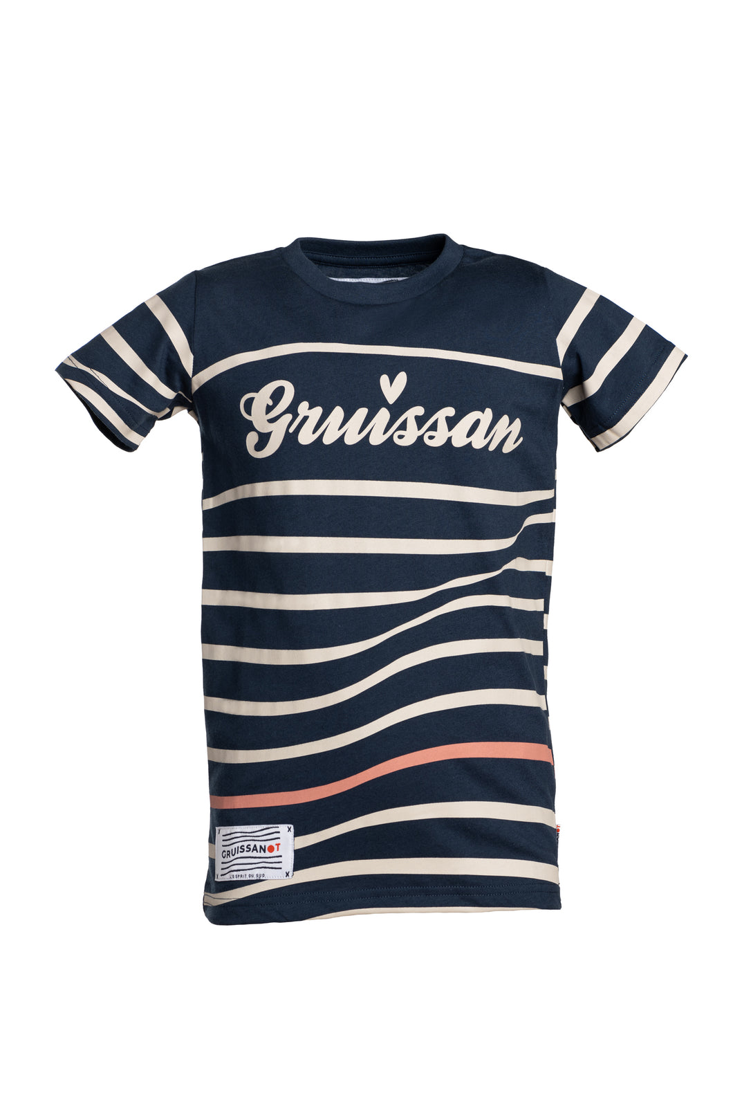 T-shirt Gruissan Marinière Bleu/Corail